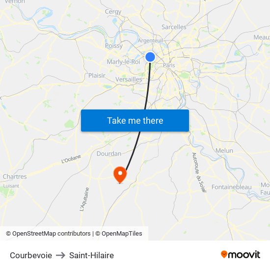 Courbevoie to Saint-Hilaire map