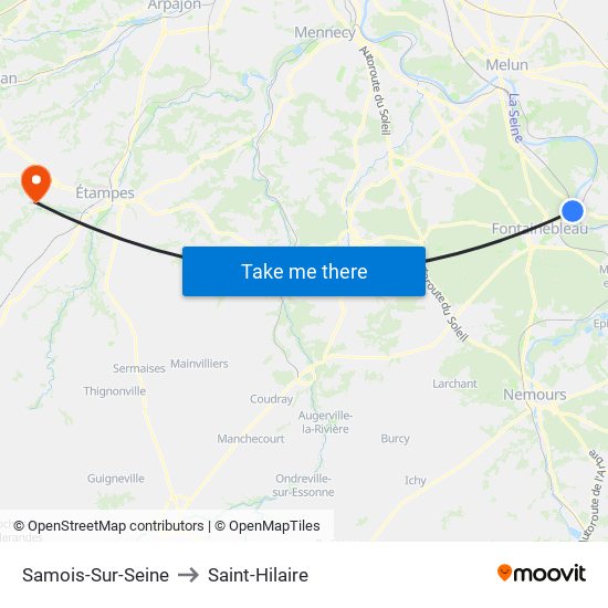 Samois-Sur-Seine to Saint-Hilaire map