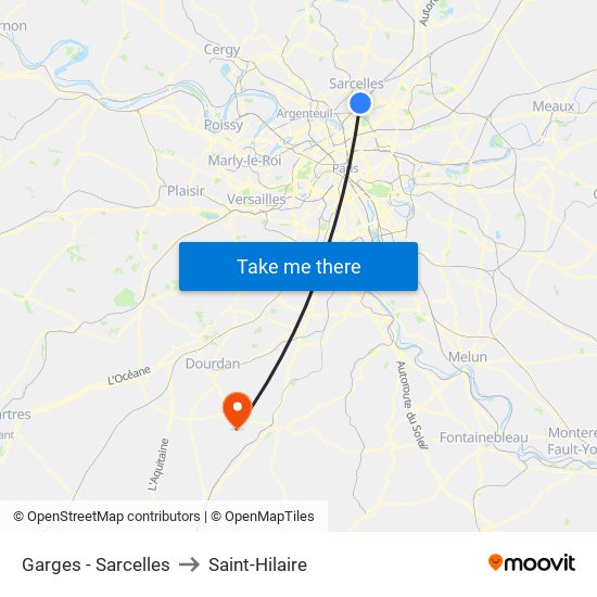Garges - Sarcelles to Saint-Hilaire map