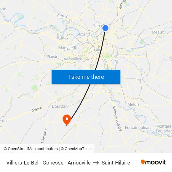 Villiers-Le-Bel - Gonesse - Arnouville to Saint-Hilaire map