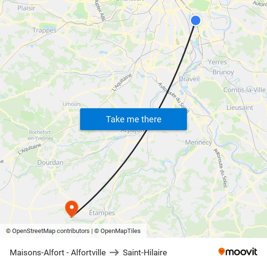 Maisons-Alfort - Alfortville to Saint-Hilaire map