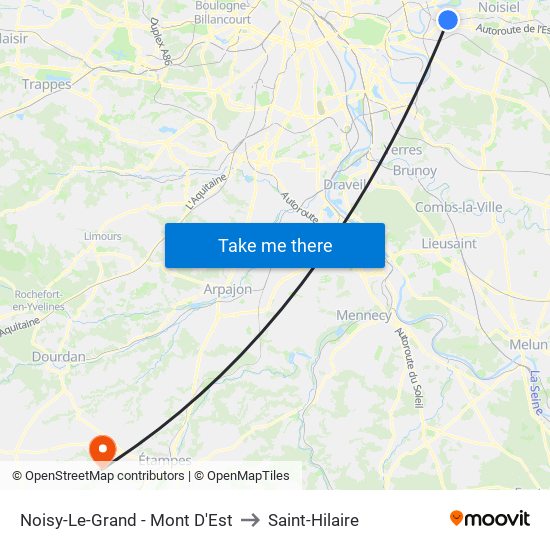 Noisy-Le-Grand - Mont D'Est to Saint-Hilaire map