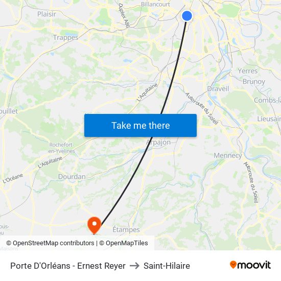 Porte D'Orléans - Ernest Reyer to Saint-Hilaire map