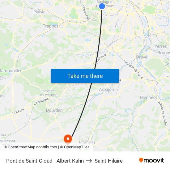 Pont de Saint-Cloud - Albert Kahn to Saint-Hilaire map