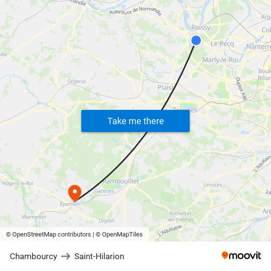 Chambourcy to Saint-Hilarion map