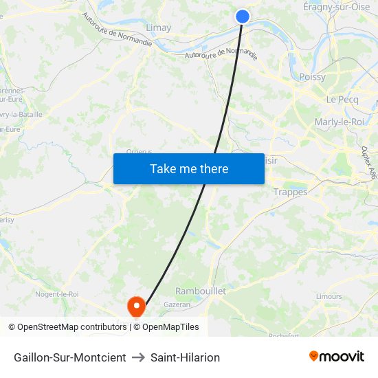 Gaillon-Sur-Montcient to Saint-Hilarion map