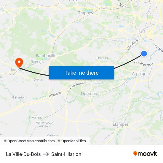 La Ville-Du-Bois to Saint-Hilarion map
