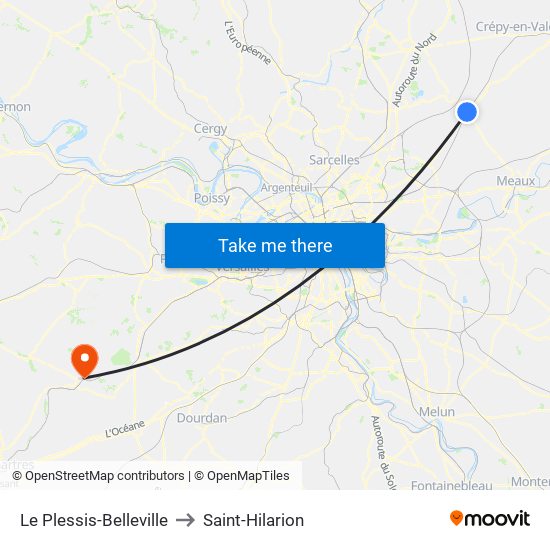 Le Plessis-Belleville to Saint-Hilarion map