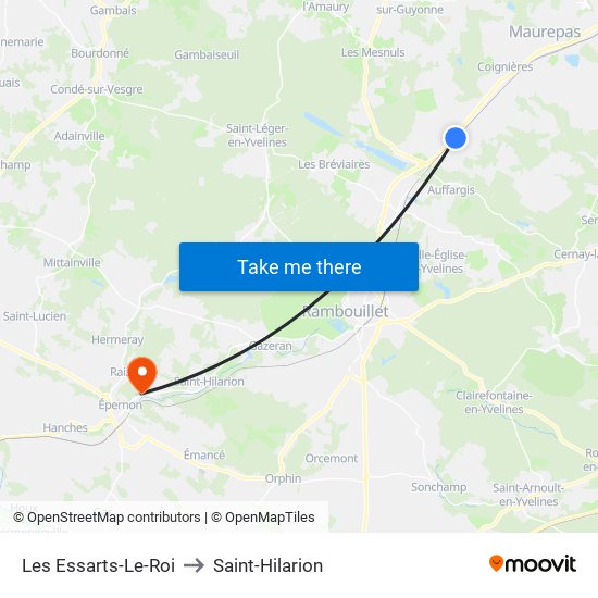 Les Essarts-Le-Roi to Saint-Hilarion map