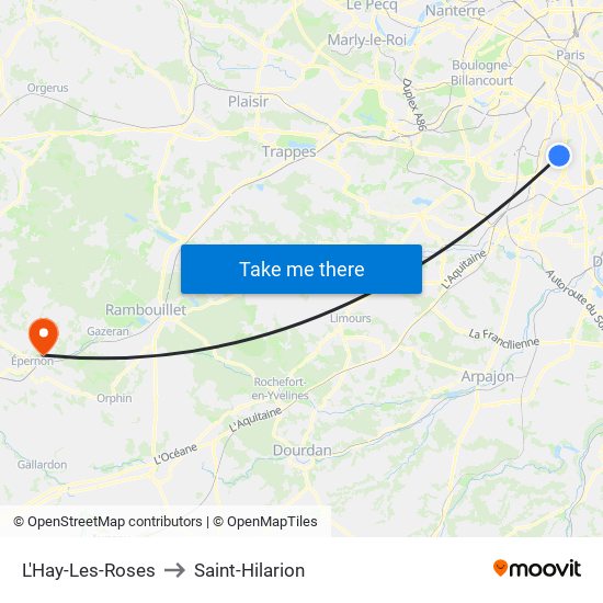 L'Hay-Les-Roses to Saint-Hilarion map