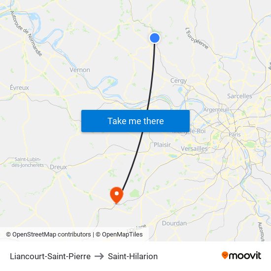 Liancourt-Saint-Pierre to Saint-Hilarion map