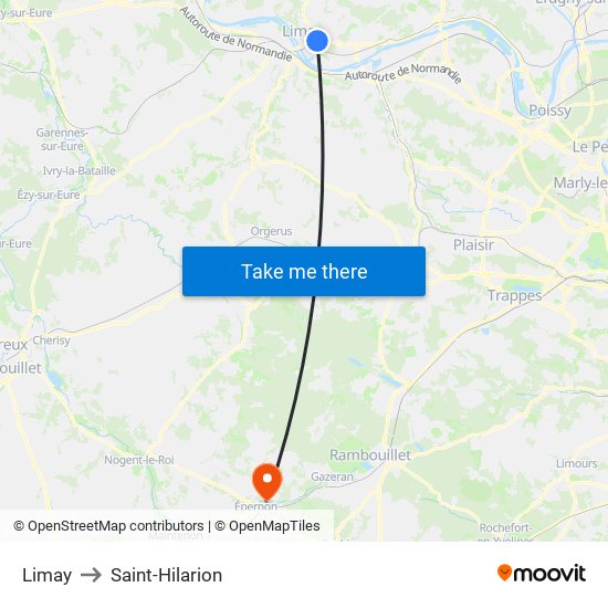 Limay to Saint-Hilarion map