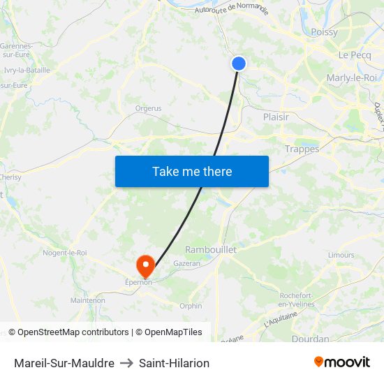 Mareil-Sur-Mauldre to Saint-Hilarion map