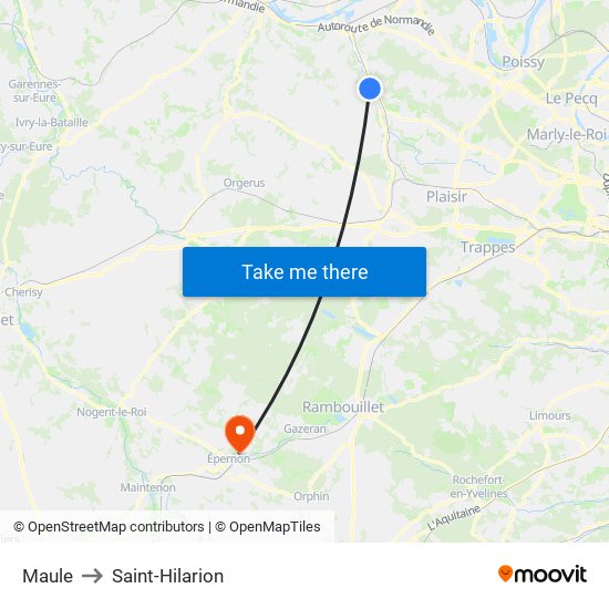 Maule to Saint-Hilarion map