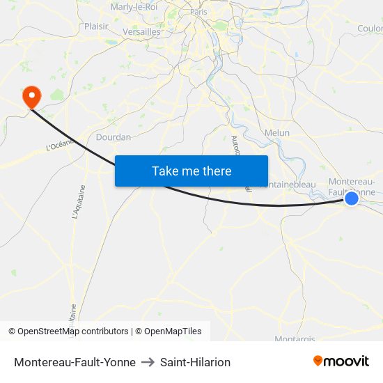 Montereau-Fault-Yonne to Saint-Hilarion map