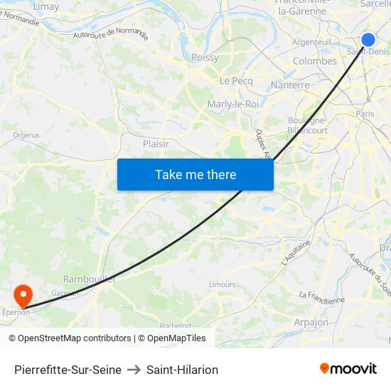Pierrefitte-Sur-Seine to Saint-Hilarion map