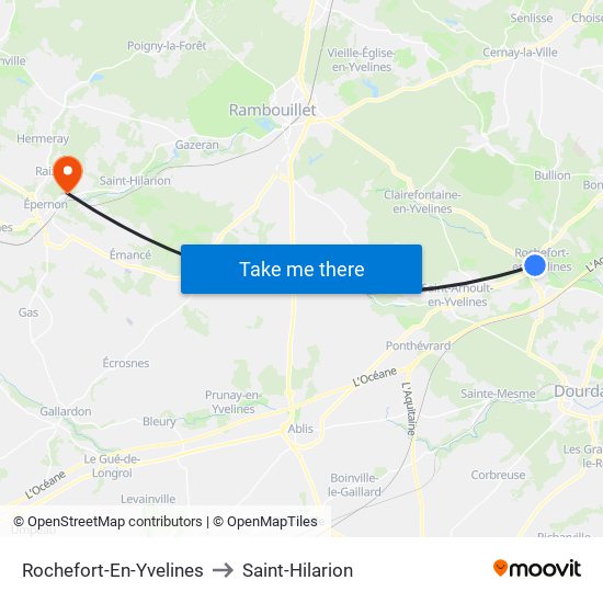 Rochefort-En-Yvelines to Saint-Hilarion map