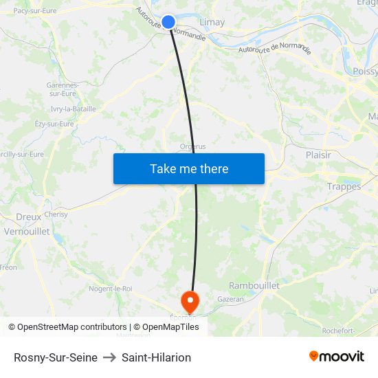 Rosny-Sur-Seine to Saint-Hilarion map