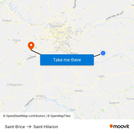 Saint-Brice to Saint-Hilarion map