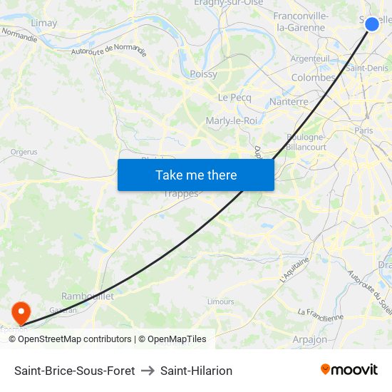 Saint-Brice-Sous-Foret to Saint-Hilarion map
