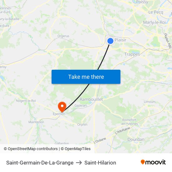 Saint-Germain-De-La-Grange to Saint-Hilarion map