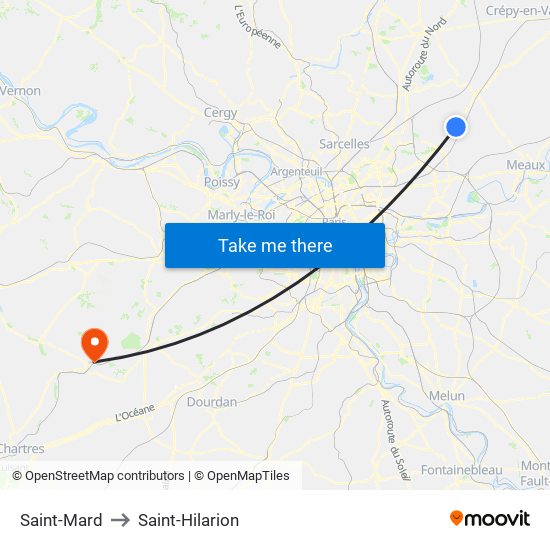 Saint-Mard to Saint-Hilarion map