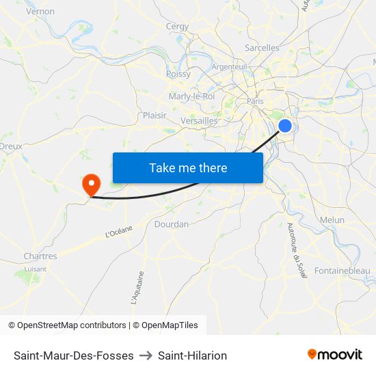 Saint-Maur-Des-Fosses to Saint-Hilarion map