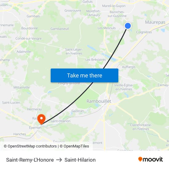 Saint-Remy-L'Honore to Saint-Hilarion map