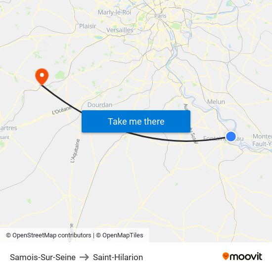 Samois-Sur-Seine to Saint-Hilarion map
