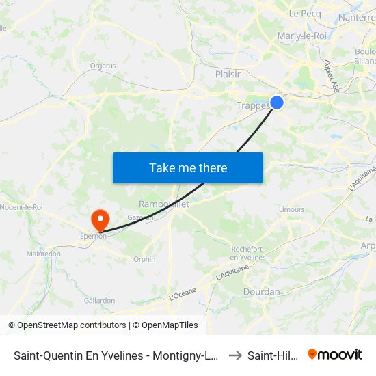Saint-Quentin En Yvelines - Montigny-Le-Bretonneux to Saint-Hilarion map