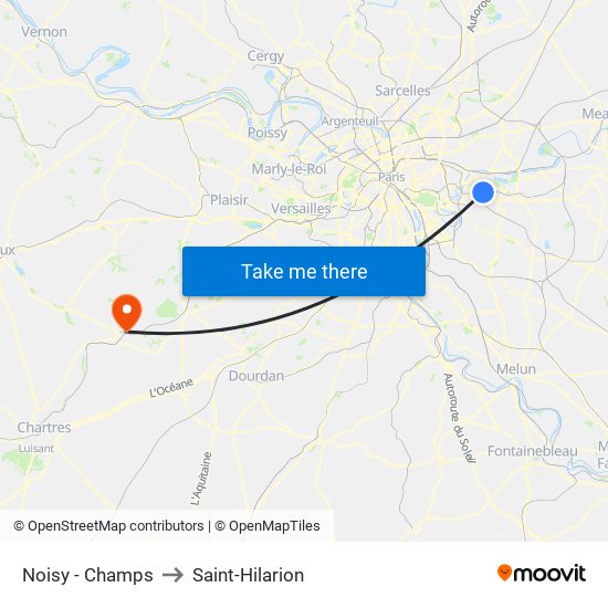 Noisy - Champs to Saint-Hilarion map