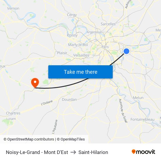 Noisy-Le-Grand - Mont D'Est to Saint-Hilarion map