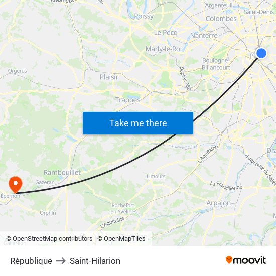 République to Saint-Hilarion map