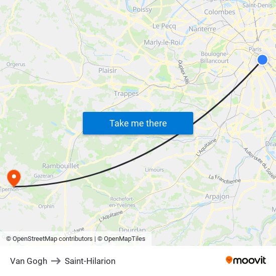 Van Gogh to Saint-Hilarion map