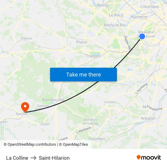 La Colline to Saint-Hilarion map