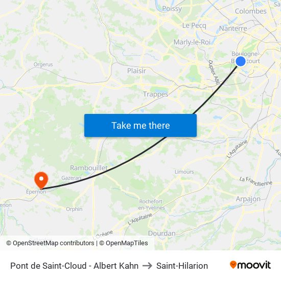 Pont de Saint-Cloud - Albert Kahn to Saint-Hilarion map