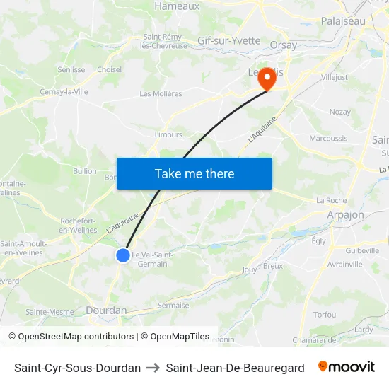 Saint-Cyr-Sous-Dourdan to Saint-Jean-De-Beauregard map