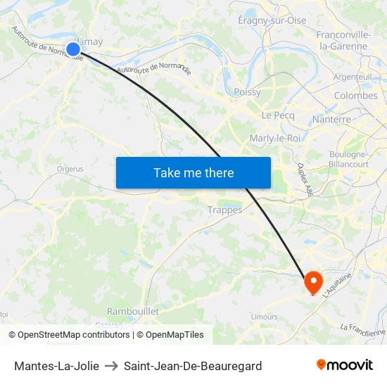 Mantes-La-Jolie to Saint-Jean-De-Beauregard map