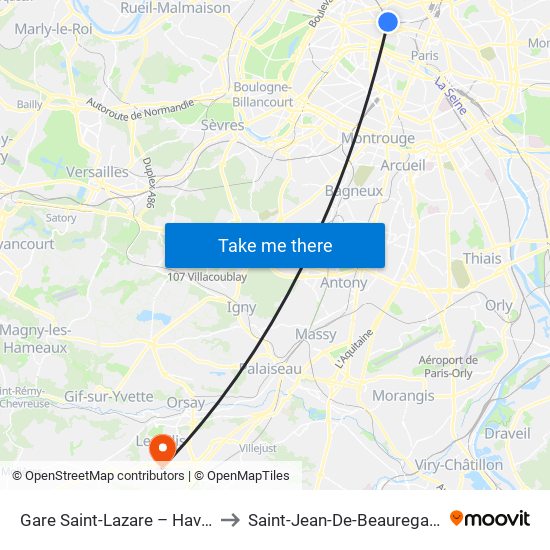 Gare Saint-Lazare – Havre to Saint-Jean-De-Beauregard map