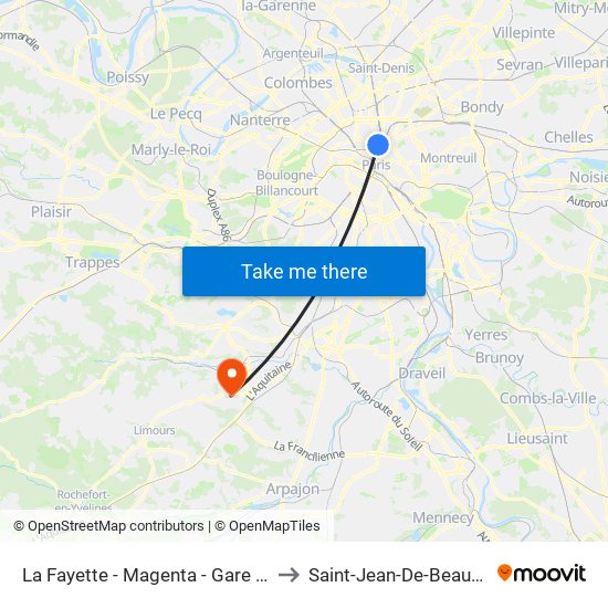 La Fayette - Magenta - Gare du Nord to Saint-Jean-De-Beauregard map