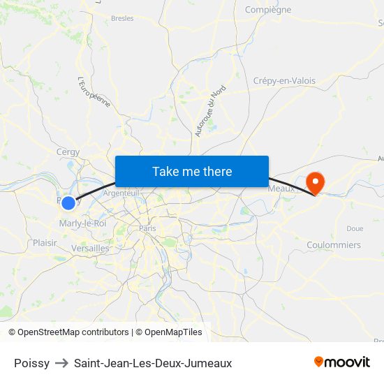 Poissy to Saint-Jean-Les-Deux-Jumeaux map