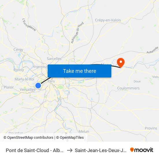 Pont de Saint-Cloud - Albert Kahn to Saint-Jean-Les-Deux-Jumeaux map