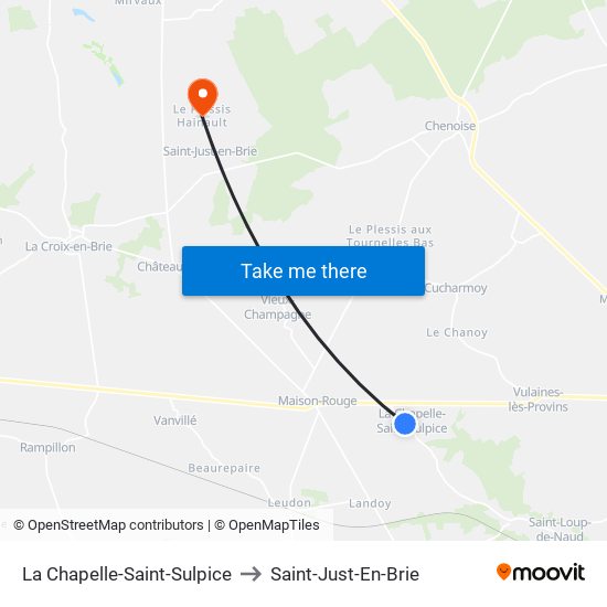 La Chapelle-Saint-Sulpice to Saint-Just-En-Brie map