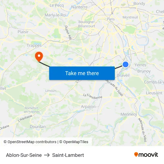Ablon-Sur-Seine to Saint-Lambert map