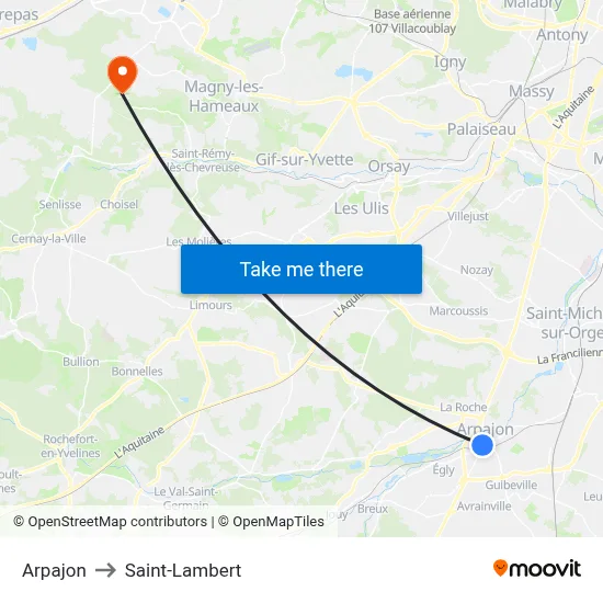 Arpajon to Saint-Lambert map