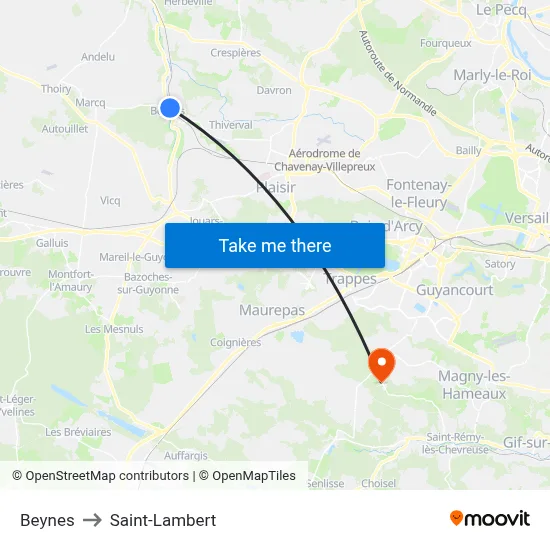 Beynes to Saint-Lambert map