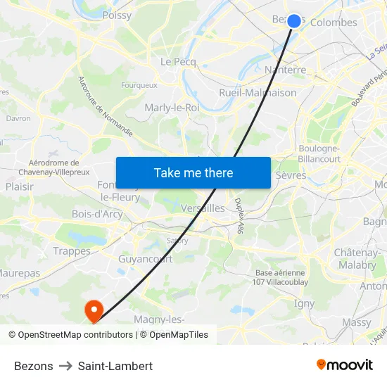 Bezons to Saint-Lambert map