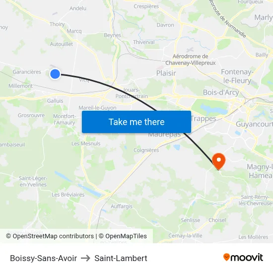 Boissy-Sans-Avoir to Saint-Lambert map