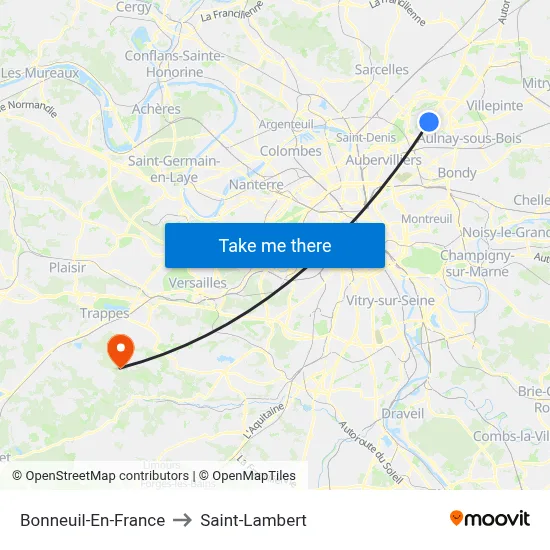 Bonneuil-En-France to Saint-Lambert map