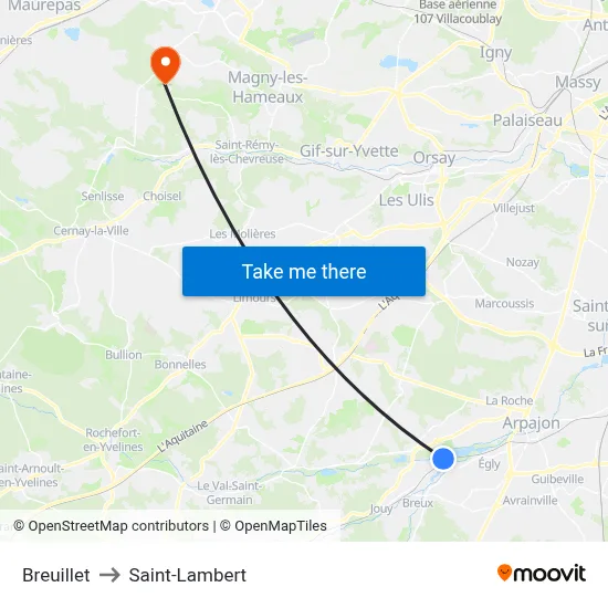Breuillet to Saint-Lambert map
